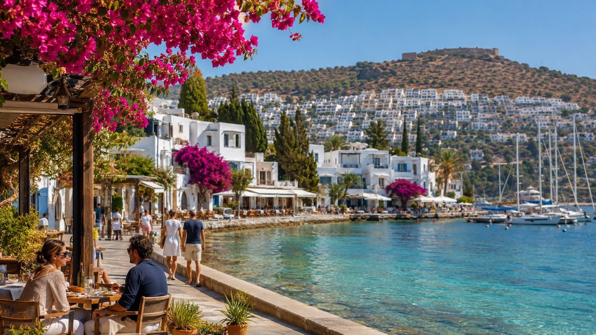 kalabaliktan-uzak-bodrum-rotalari Bodrum'da gezilecek yerler arasında yer alan turkuaz koylar, doğal plajlar, taş sokaklar ve kalabalıktan uzak keşif rotalarını gösteren manzara.